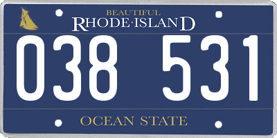 RI license plate 038531