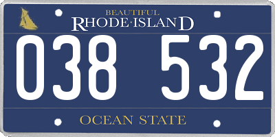 RI license plate 038532