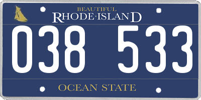 RI license plate 038533