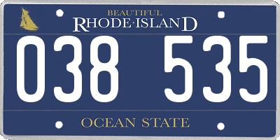 RI license plate 038535
