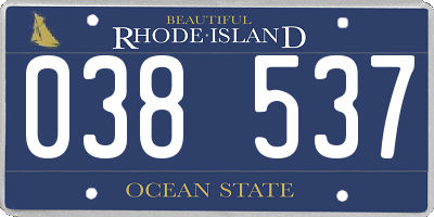 RI license plate 038537