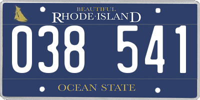 RI license plate 038541
