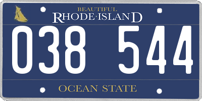 RI license plate 038544