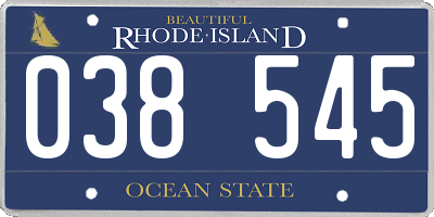 RI license plate 038545