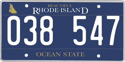RI license plate 038547