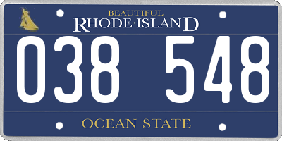 RI license plate 038548
