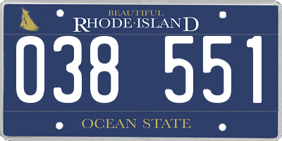 RI license plate 038551