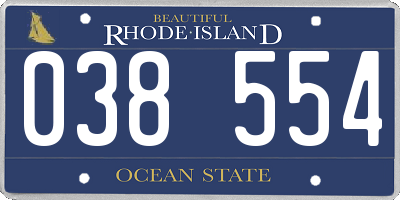 RI license plate 038554