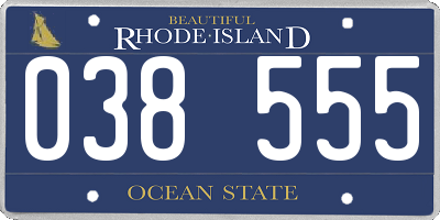 RI license plate 038555