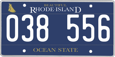RI license plate 038556