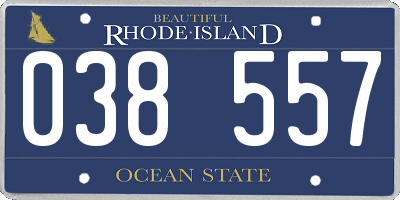 RI license plate 038557