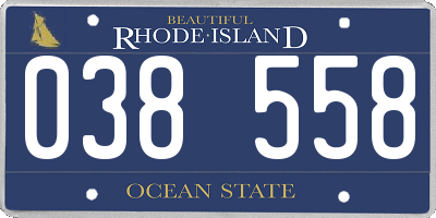 RI license plate 038558