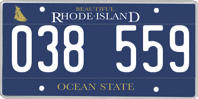 RI license plate 038559