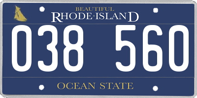 RI license plate 038560