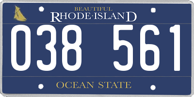 RI license plate 038561