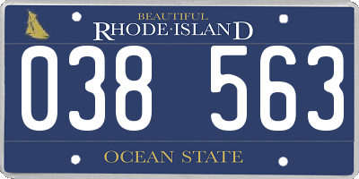 RI license plate 038563