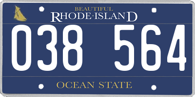 RI license plate 038564