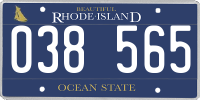 RI license plate 038565