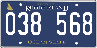 RI license plate 038568