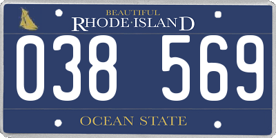 RI license plate 038569
