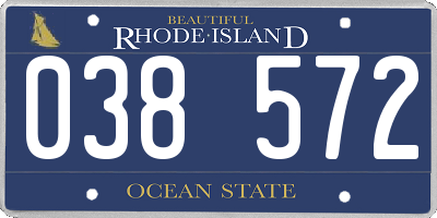 RI license plate 038572