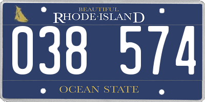 RI license plate 038574