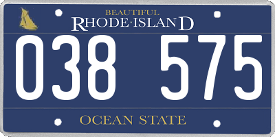RI license plate 038575