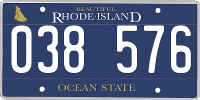RI license plate 038576