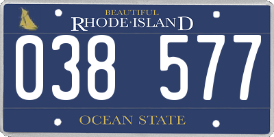 RI license plate 038577