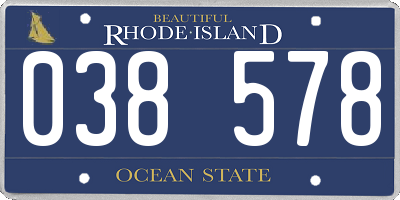 RI license plate 038578