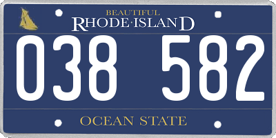 RI license plate 038582