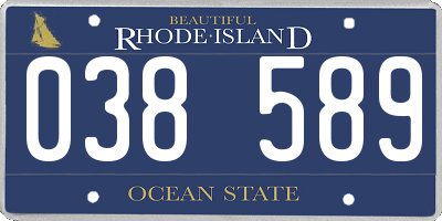 RI license plate 038589