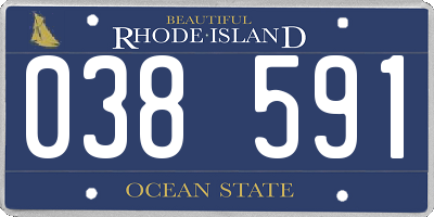 RI license plate 038591