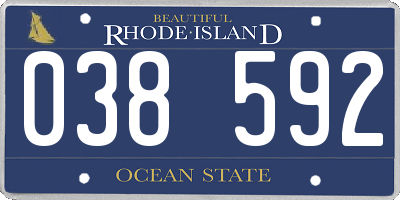 RI license plate 038592