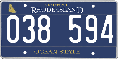 RI license plate 038594