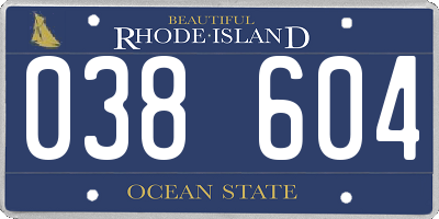 RI license plate 038604