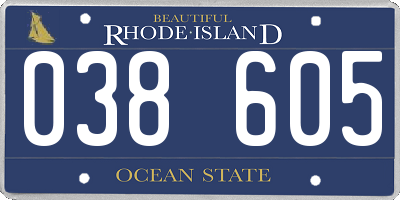 RI license plate 038605