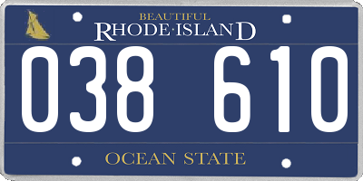 RI license plate 038610