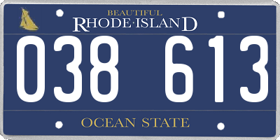 RI license plate 038613