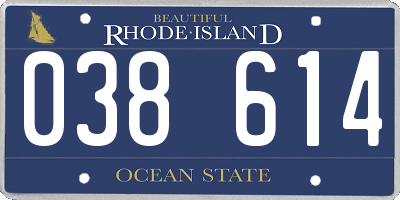 RI license plate 038614