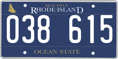 RI license plate 038615