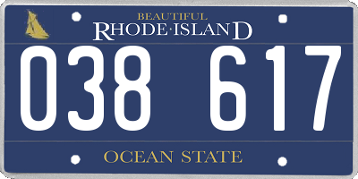 RI license plate 038617