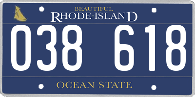 RI license plate 038618