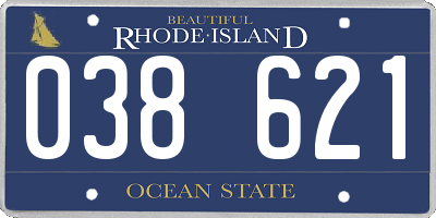 RI license plate 038621