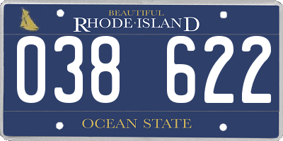 RI license plate 038622