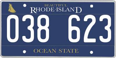 RI license plate 038623