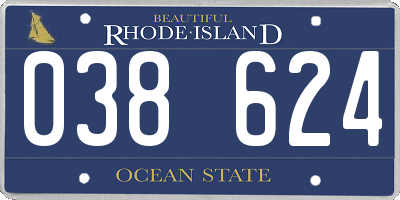 RI license plate 038624