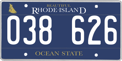 RI license plate 038626