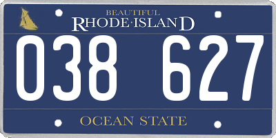 RI license plate 038627