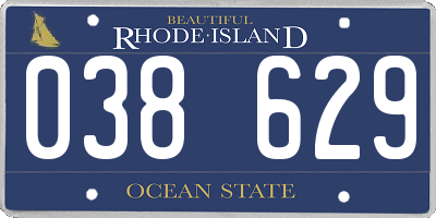 RI license plate 038629